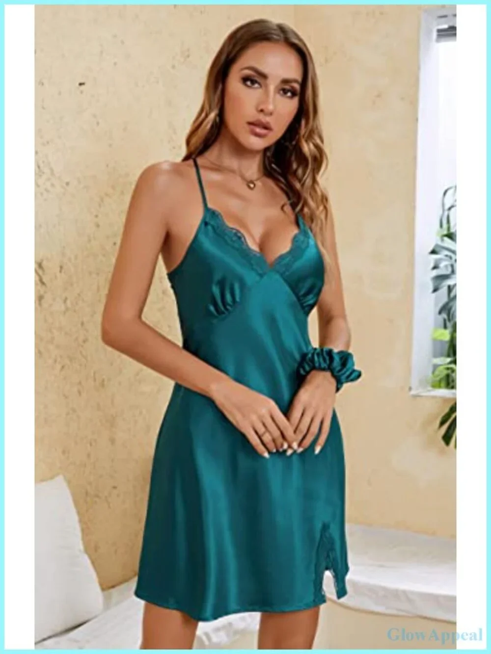 Silky Satin Lace Teddy Babydoll Nightgown Sleeveless Lounge Dress